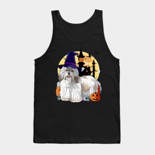 Havanese Dog Halloween Witch Pumpkin Tank Top